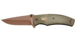 Browning 3220466 Trailside Knife, Green, 3.5" D2 Steel Drop Point Blade