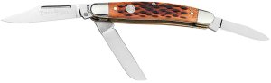 Boker 110852 Stockman D2 Steel Clip/Sheepsfoot/Spey Brown Bone Handle