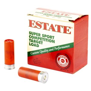Estate Cartridge SS12H8 Super Sport Target 12 Gauge, 2-3/4in Shell, 1-1/8oz 8 Shot, 1200fps Velocity, 25 Rounds