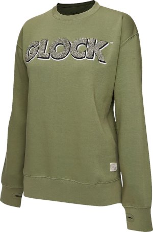 Glock AP96262 Crewneck Raglan Fleece Olive Cotton/Polyester Large