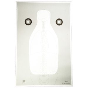 FBI Q Vital Anatomy V2 Training Target 23x35 Inch Black White Gray 100-Pack