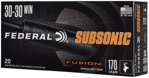 Federal 30-30 WIN 170GR FUSION SUBSONIC 20 F3030FS2SUB