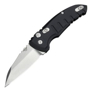 Hogue A01-Microswitch 2.75In Wharncliffe Blade Matte Black Alum Frame