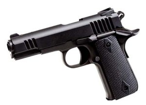 Rock Island Baby Rock 51912: Compact 1911 Pistol, .380 ACP, 3.75" Barrel, 7rd Capacity, Black Parkerized Steel, Beavertail Frame, Serrated Slide, Rubber Grip