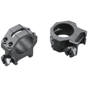 Weaver 48360 1 in Medium Four Hole Rings Matte Black Aluminum