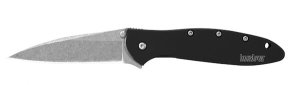 Kershaw 1660SWBLK Leek 3" Folding Knife 14C28N Blade Black Handle