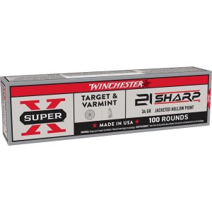 Winchester X21JHP Super X 21Sharp 34gr JHP Ammo 100/Box