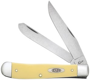 Case Cutlery 30114 Yellow Synthetic Trapper Folding Clip Point-Spey Knife