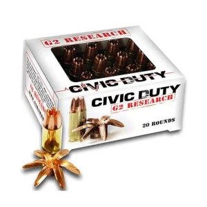 G2 Research Civic Duty 45 Auto +P 168gr Copper Expansion