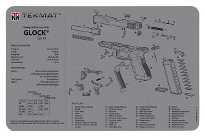 TekMat Glock Gen 4 Cleaning Mat Gray Rubber 11"x17"