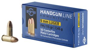 Prvi Partizan PPH9F1 9mm Luger 115 Grain Full Metal Jacket 50 Round Box