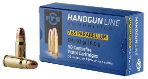 Prvi Partizan PPH765P 7.65x21mm 93 Grain Full Metal Jacket 50 Rounds
