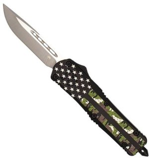 Cobratec Knives FS3 OTF 3 In Drop Point Camo American Flag