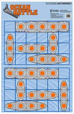 Action Target GSOCEAN100 Ocean Battle Paper Target 23"x35" 100 Pack