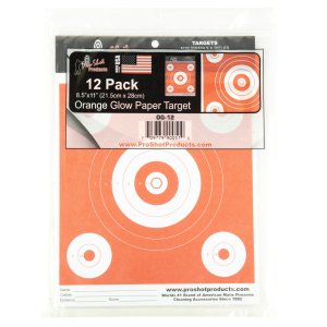 ProShot 6IN BULLSEYE / 2IN-4QTY. BULLSEYE DAY GLO ORANGE-HEAVY PAPER OG-12