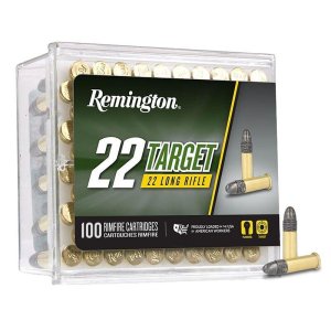Remington 22 Target Round Nose .22lr Ammo, 40gr, Brass Cased, 100 Rounds, 1150 ft/s Velocity