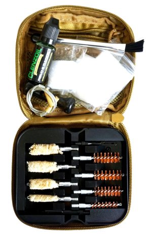 CLENZOIL 2076 Field & Range Cleaning Kit Multi-Caliber 17-Piece Tan