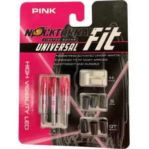 Nockturnal NT-312 Lighted Nocks Pink 3pk, Polycarbonate, Adapter Sleeves