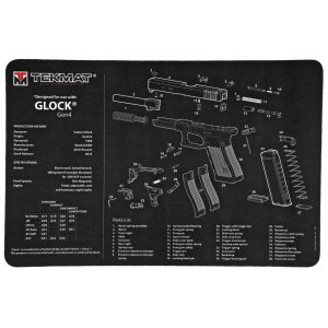 TekMat TEK-R17-GLOCK-G4 Armorer's Mat 11x17 Neoprene Exploded Diagram