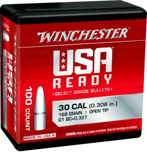 Winchester WBR30168 Centerfire Rifle 308 Win 168 gr Open Tip 100 Box