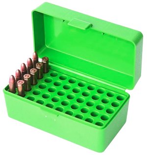 MTM Case-Gard 50 Round Flip-Top 22 Hornet Green Ammo Box (22-HORN-10)