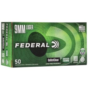 Federal BallistiClean 9mm Luger 100gr Lead-Free Frangible Ammo 50/20