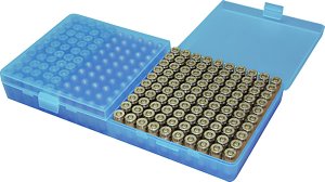 MTM Case-Gard P200924 Ammo Box 9mm Luger 380 ACP 200 Rounds Clear Blue