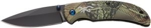 Browning Prism 3 Folding Knife Camo 1.0 - 7Cr17MoV Stainless Steel Blade, Aluminum Handle