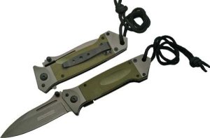 SZCO Supplies Drop Point Task Force Knife 5 In Moss Green