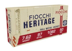 Fiocchi 762A Heritage 7.62x38mmRNagant 97gr Full Metal Jacket 50 Per...