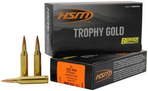 HSM 24387VLD Trophy Gold .243 Win 87gr Berger Hybrid 20 Rounds