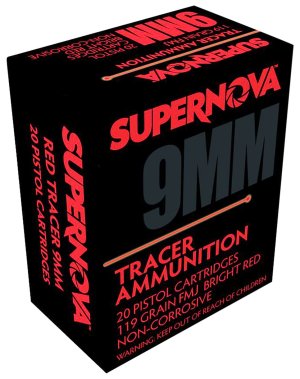Piney Mountain PMSN9MMR 9mm Luger 119gr Red Tracer FMJ 20 Rounds