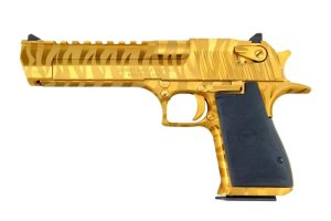 Magnum Research Desert Eagle Mark XIX Pistol .50 AE Titanium Gold Tiger Stripe 6"