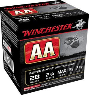 Winchester AASC287VP 28 Gauge 2.75 in 3/4 oz #7.5 Shot 100 Rounds