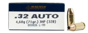 Magtech 32B 32ACP 71gr JHP Ammo 50 Rounds