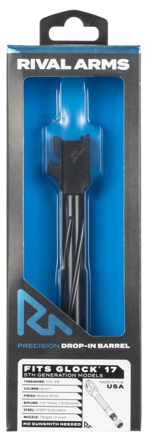 Rival Arms RA20G104A 9mm 4.49In Black PVD Barrel for Glock 17 Gen5