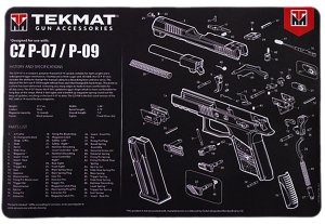 TekMat TEKR17CZP07 CZ P-07/P-09 Mat 11"x17" Rubber Black/White