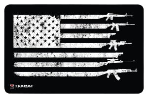 TEKMAT TEK42GFUSA USA Gun Flag Door Mat Black White Rubber 25x42 In