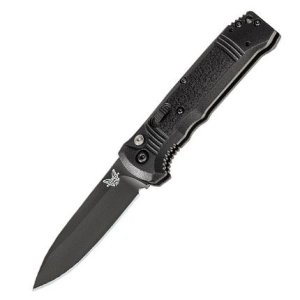 Benchmade 4400BK Casbah Auto Drop Point Knife - Black Grivory Handle, CPM-S30V Blade, Everyday Carry