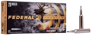 Federal P28NTA1 Premium 28 Nosler 155gr Terminal Ascent 20 Rounds