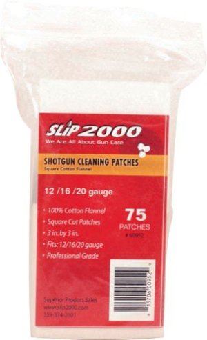 Slip 2000 60952 Cotton Cleaning Patches 3" Sq 12/16/20GA 75-Pack