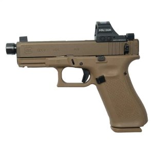 Glock V-Series Model 19x w/HUSH Slide Lock Handgun 9mm Luger 17rd Magazines (3) 4.6 Threaded Barrel Holosun 407C FDE USA