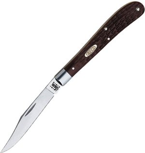 Case Slimline Trapper 3.25 in Clip Point Brown Synthetic 1 Blade