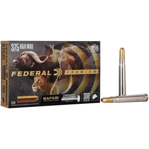 Federal P375T2 Premium Safari Cape-Shok 375 H&H Mag 300 gr Trophy Bonded Sledgehammer Solid (TBSH) 20 Per Box/ 10 Cs
