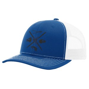 Fin Finder 810096080929 Skulls Mesh Hat Blue/White Adjustable Breathable