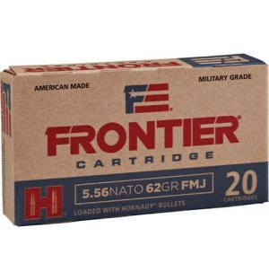 Hornady Frontier 5.56 NATO 62 Grain FMJ 150 Rounds Brass Case