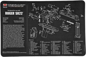 TekMat TEKR17RUGERSR22 Ruger SR22 Cleaning Mat 11"x17"