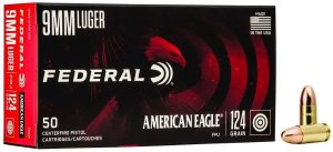 Federal Premium Ammunition AE9AP 9mm Luger 124 Grain FMJ 50 Rounds