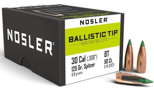 Nosler 30125 30 Caliber 125 Grain Spitzer 50 Count Hunting Bullet