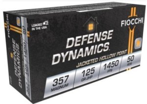 Fiocchi 357D Defense Dynamics 357Mag 125gr Jacketed Hollow Point 50 Per...